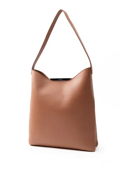 Elleme Gemini Pebbled Leather Cognac - Silver