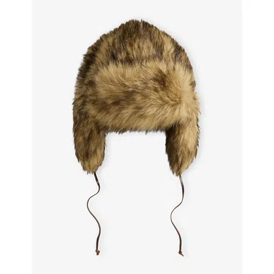 Polo Ralph Lauren Womens  Earflap Faux-fur Trapper Hat In Brown