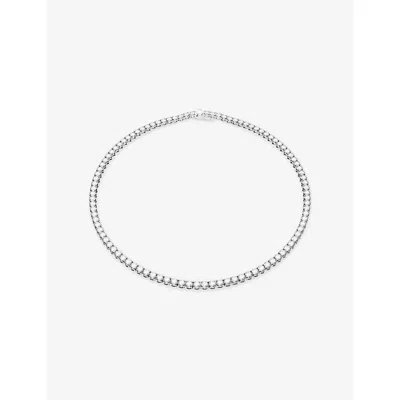 Swarovski Womens  Matrix Tennis Rhodium-plated And Crystal Necklace