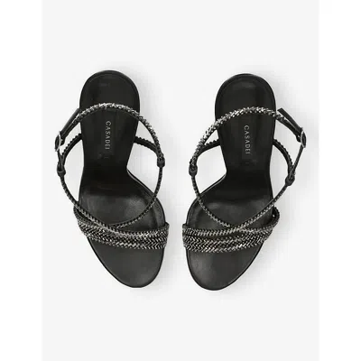 Casadei High Heel Sandals Embellished Straps Open Toe In Black