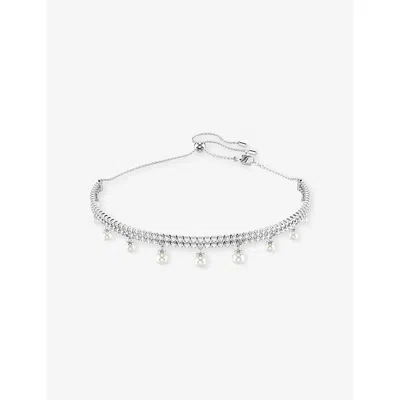 Swarovski Womens &nbsp;x Ariana Grande Capsule Choker Rhodium-plated And Crystal Choker Necklace In Metallic