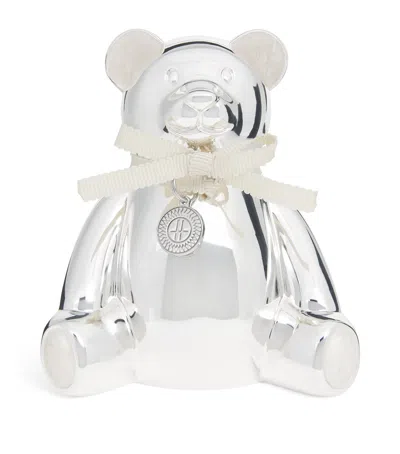Harrods Silver-plated Bear Money Box In Silver