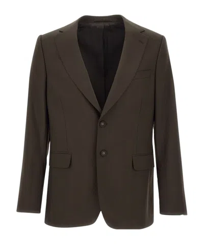 Officine Generale Single-breasted Suit Jacket In Brown