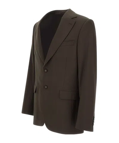 Officine Generale Single-breasted Suit Jacket In Brown