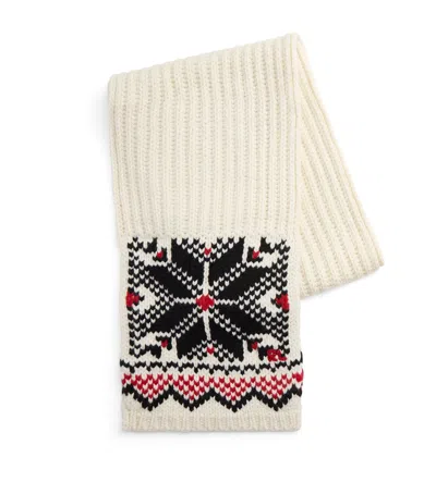 Polo Ralph Lauren Wool Jacquard Snowflake Scarf In White