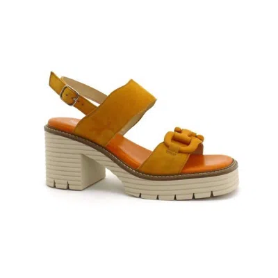 Softwaves Women's Bree Platform Heeled Sandal In Pumpkin In Black