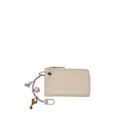 Marc Jacobs Zippered Mini Wallet With Pendant In Nude