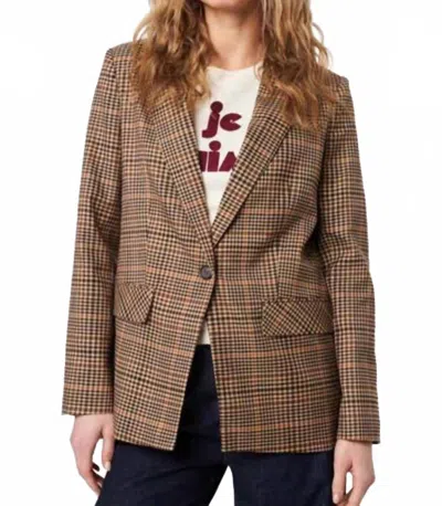 John & Jenn Bentley Plaid Blazer In Brown In Brown