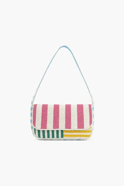 America & Beyond Candy Stripes Embelished Shoulder Bag In Multi In Multi