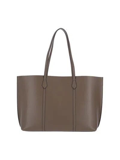 Tory Burch Large Perry Leather Tote Bag In Brown
