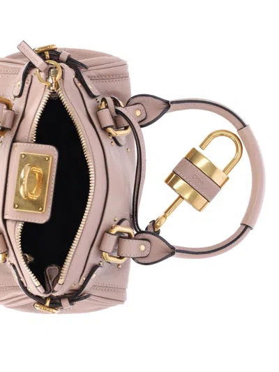 Chloé Chloe Paddington Small Grained Leather Shoulder Bag In Pink