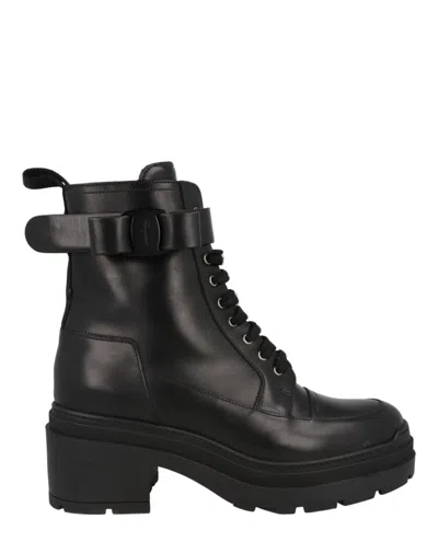 Ferragamo Lober Leather Bootie In Black