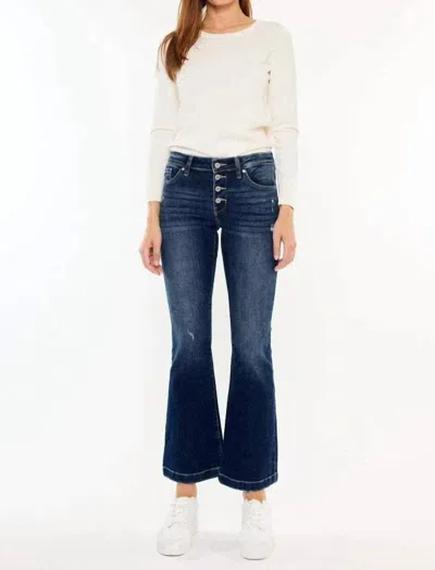 Kancan Pretty Petite Button Fly Jean In Medium Wash In Blue