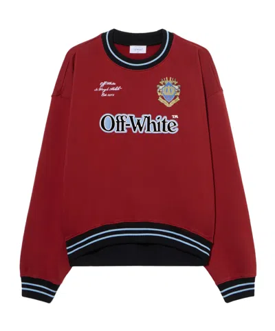 Off-white Sporty Over Crew Logo Sweatshirt In Red