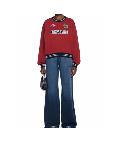 Off-white Sporty Over Crew Logo Sweatshirt In Red