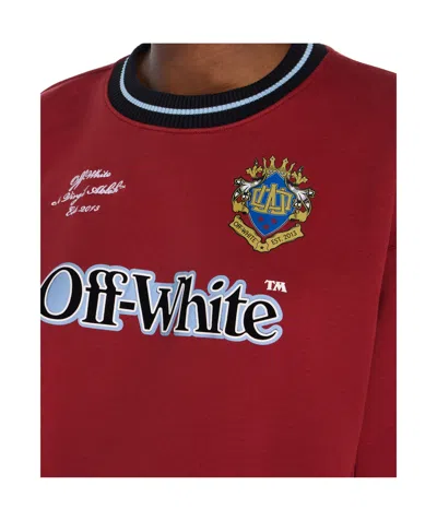 Off-white Sporty Over Crew Logo Sweatshirt In Red