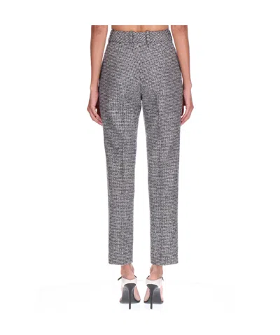 Ermanno Scervino Trousers In Houndstooth Wool Blend In Gray