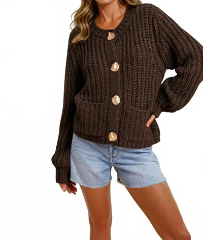 In-loom Women's The Tolland Cardigan Sweater In Brown In Brown