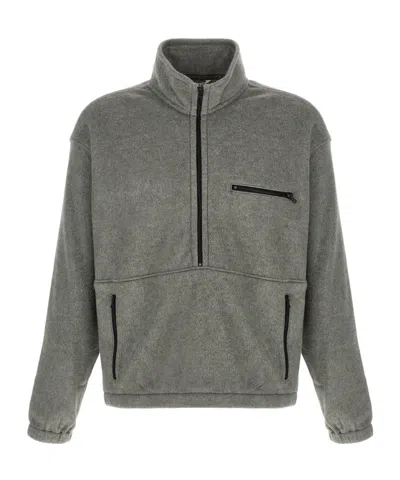 Auralee Silk Fleece Half-zip Sweatshirt In Gray
