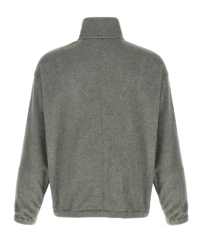 Auralee Silk Fleece Half-zip Sweatshirt In Gray
