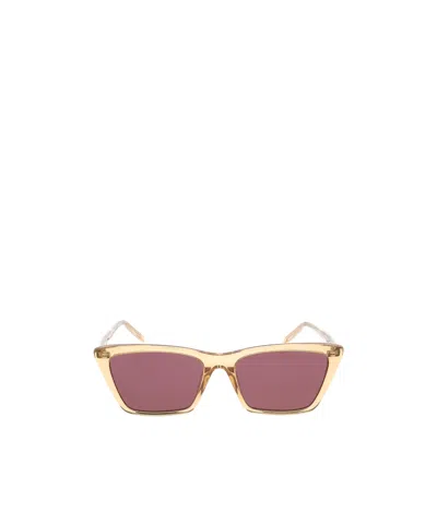 Saint Laurent Eyewear Cat Eye Frame Sunglasses In Yellow