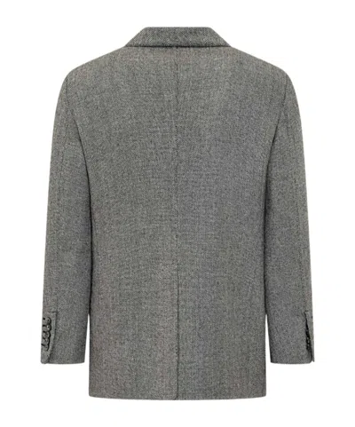 Tom Ford Chevron-pattern Single-breasted Blazer In Gray
