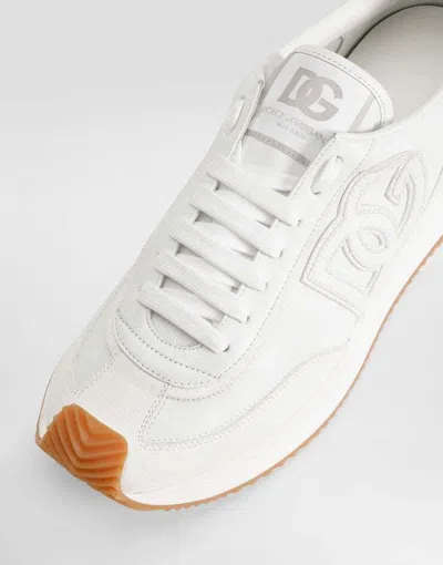 Dolce & Gabbana Men White Low Top Sneakers With Logo Patch On Tongue And Side In Leather Man
