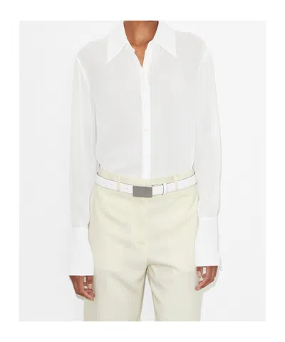 Tory Burch Semi-sheer Crepe-georgette Shirt In White