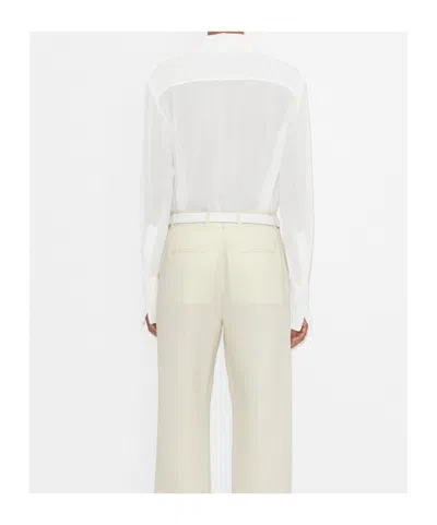 Tory Burch Semi-sheer Crepe-georgette Shirt In White