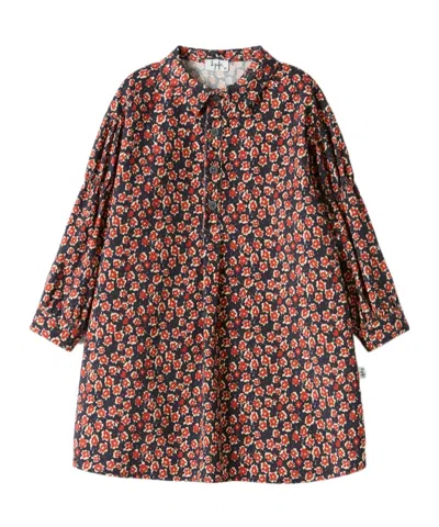 Il Gufo Floral-print Corduroy Mini Dress In Red