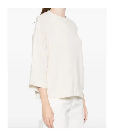 Fabiana Filippi Crew Neck Knitted Pullover In White