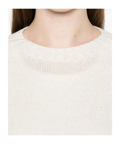 Fabiana Filippi Crew Neck Knitted Pullover In White