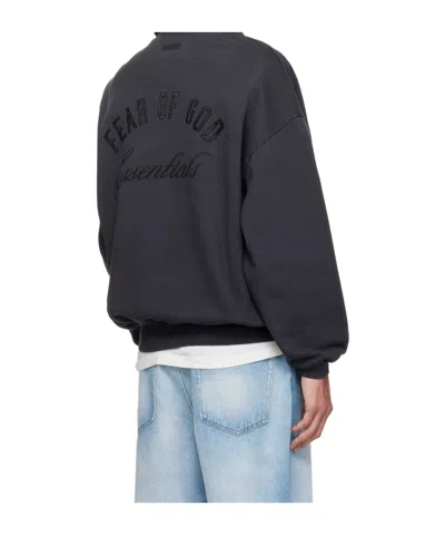 Essentials Embroidered Classic Polo Sweatshirt In Black