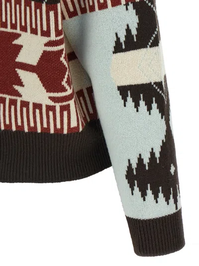 Alanui Icon Jacquard Fringed Cardigan In Black