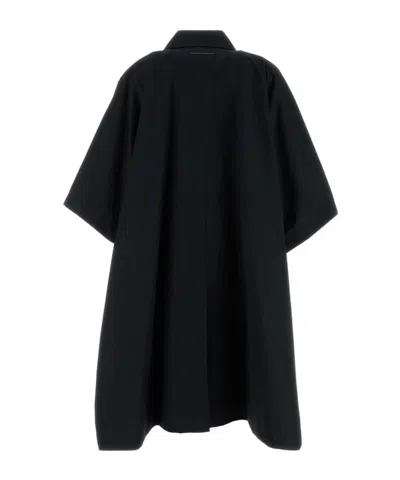 Mm6 Maison Margiela Long-sleeved Coat In Black