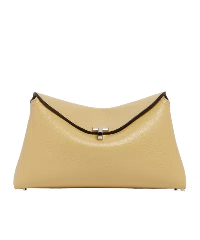 Totême T-lock Clutch Bag In Neutral