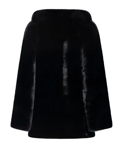 Yves Salomon Long-sleeved Fur Coat In Black