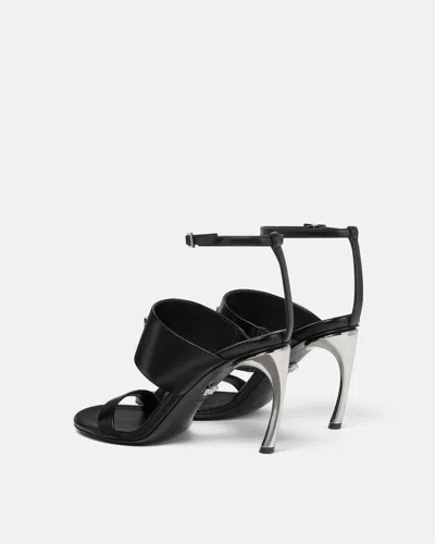 Versace Medusa Head-embellished Ankle-strap Sandals In Black