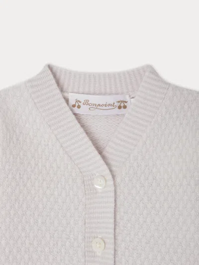 Bonpoint Jahiel V-neck Set With Fancy Cashmere Knit In Gray