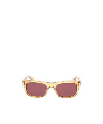 Saint Laurent Eyewear Rectangle Frame Sunglasses In Brown