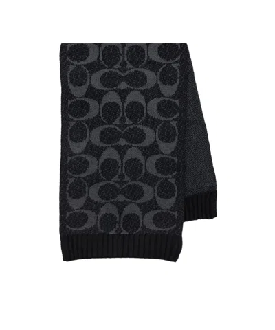 Coach Ribbed Scarf In Brown