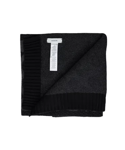 Coach Ribbed Scarf In Brown