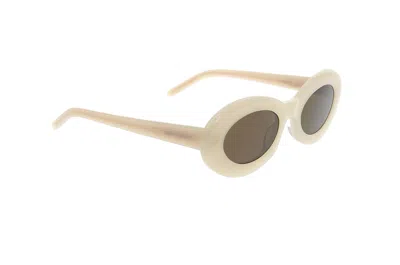 Saint Laurent Eyewear Oval Frame Sunglasses In Brown