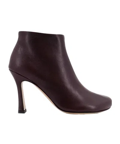 Bottega Veneta Rana Ankle Boots In Burgundy