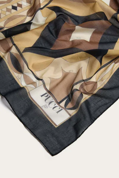 Pucci Geometric-pattern Pareo In Brown