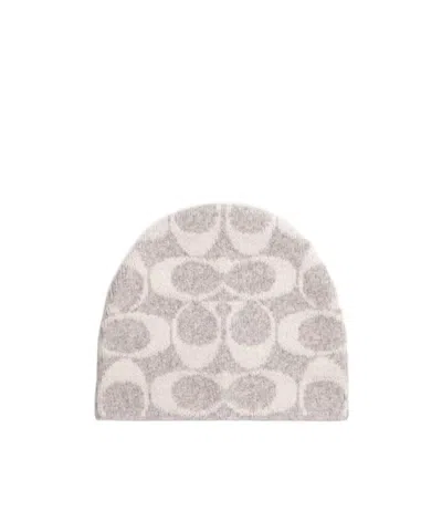 Coach Maxi Signature Logo-pattern Beanies In Brown