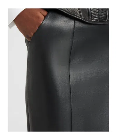 Ermanno Scervino Leather Sheath Skirt In Black