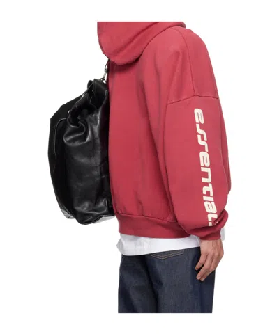 Essentials Red Holiday Cropped Relaxed Hoodie In Red