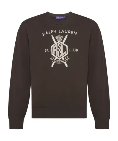 Ralph Lauren Long-sleeved Crew Neck Sweatshirt In Brown