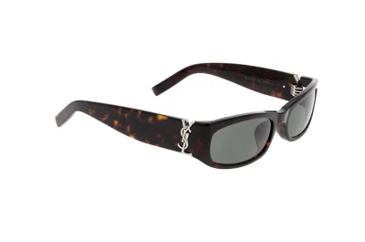 Saint Laurent Eyewear Rectangular Frame Sunglasses In Brown